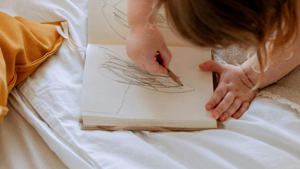 Children participating in art therapy