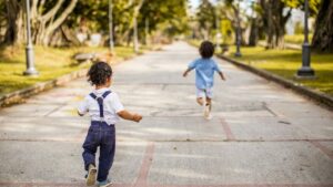 toddlers with autism playing in the park